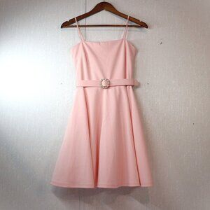 NEW City Triangles   light pink Mini Belted fit and Flare Dress 0/2  XS